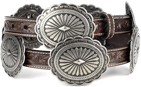 Ariat women's tooled leather concho belt tan for concho belt outfit