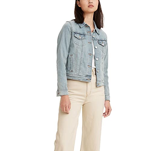 Levi's women's Original Trucker denim jacket for straight leg jeans with boots