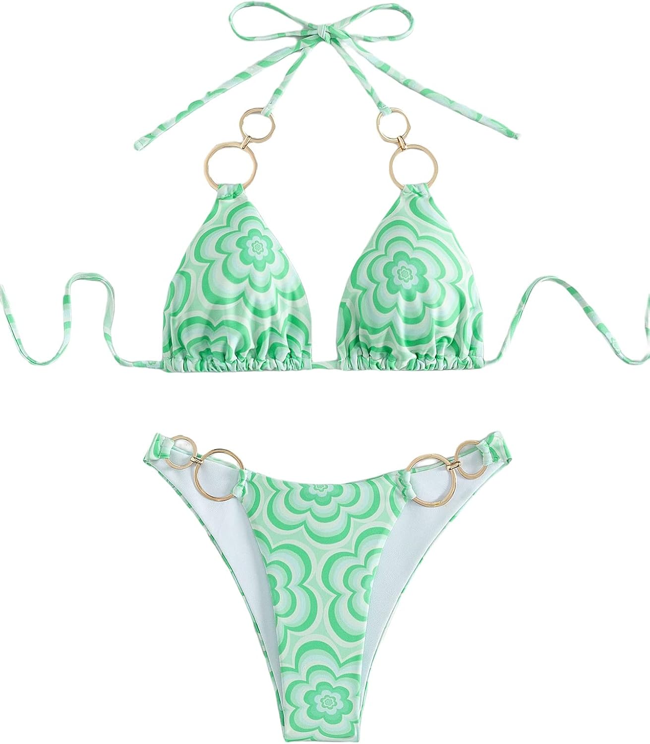 WDIRARA ring halter bikini for chic vacation fashion Amazon packing list