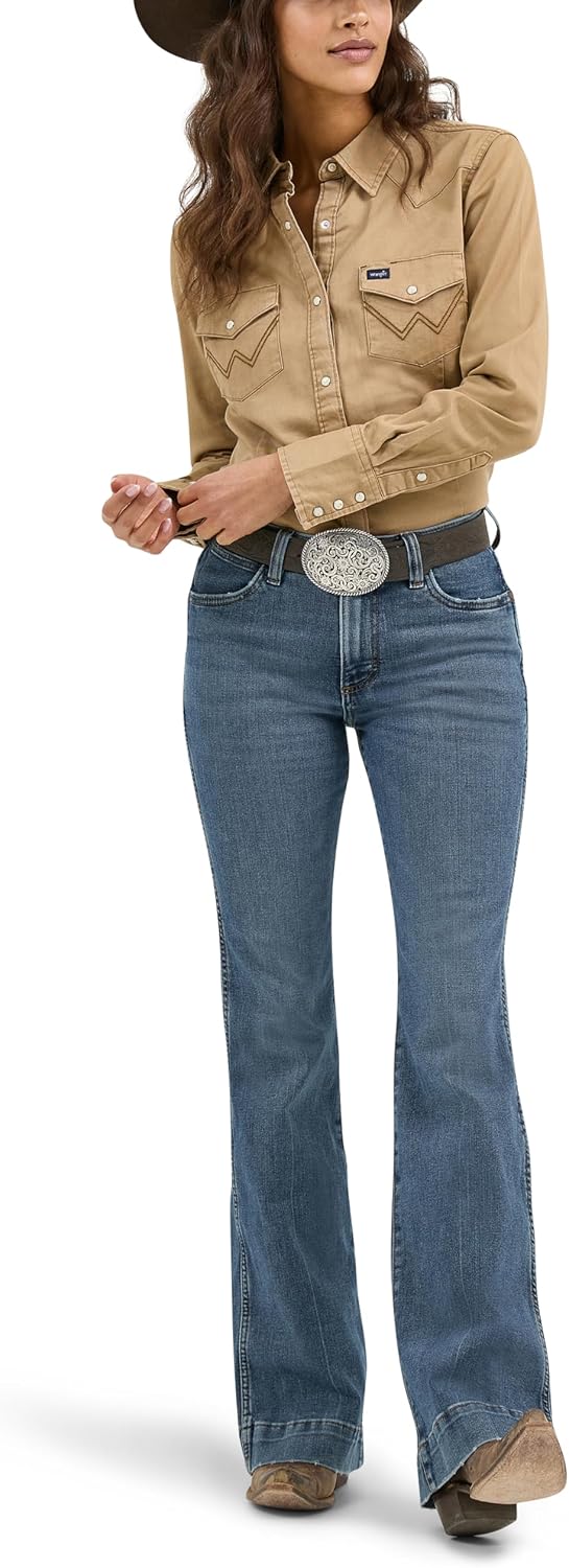 Wrangler retro western snap shirt for neo-frontier Amazon vacation fashion