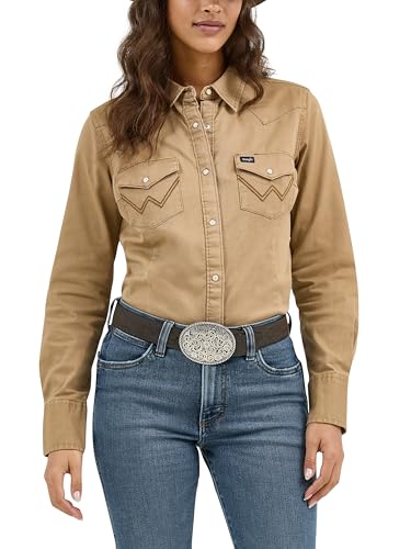 Wrangler Retro long sleeve western snap work shirt Rawhide pearl snap shirt outfit
