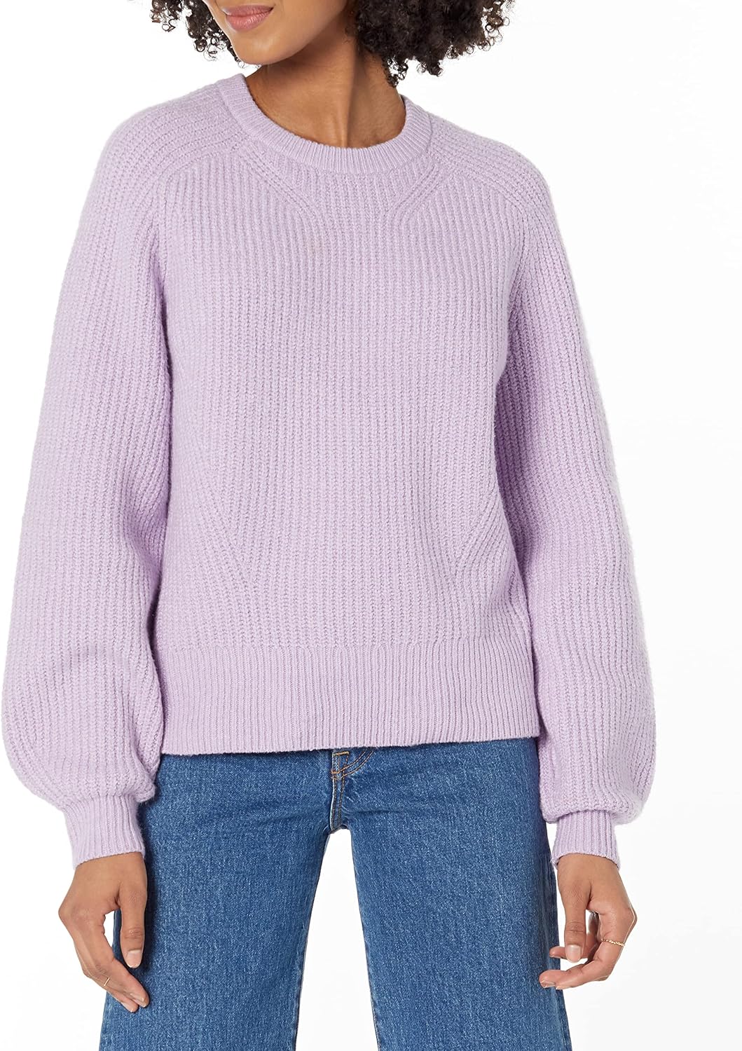 Amazon Essentials ribbed long sleeve crewneck sweater to tuck into a skirt with cowboy boots