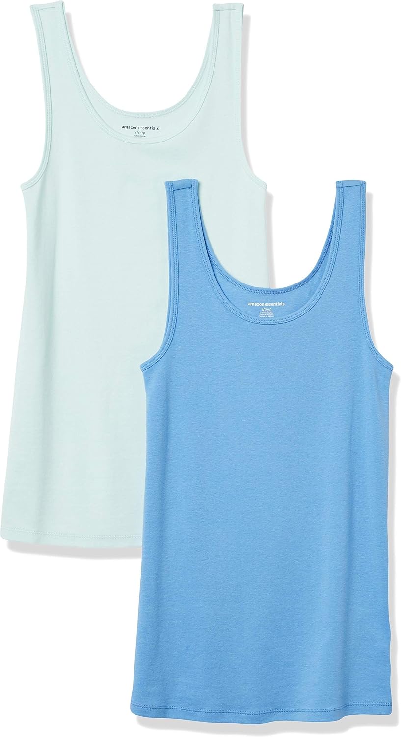 Amazon Essentials slim-fit ribbed scoop neck tank for Texas suede jacket outfit