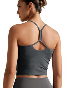 ODODOS odSTRATUM slim racerback cropped tank with built-in bra