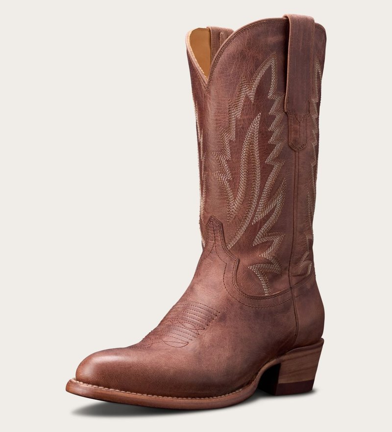 Tecovas Jamie cowgirl boot in brown goat with a round toe