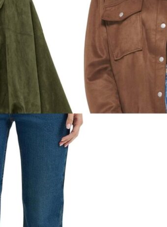 Texas suede jacket outfit product collage: faux suede bomber, soft suede shirt jacket, bootcut jean, and western boots
